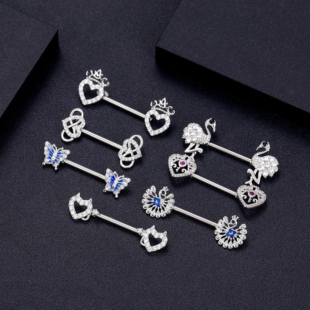 2pcs Titanium Stainless Accessorize Nipple Rings /Body Jewelry