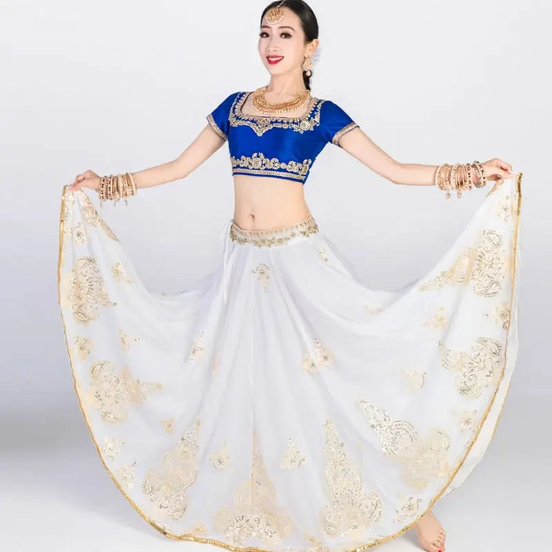 Indian Dress for Women Girl Lehenga Choli Set Tops Blouse Skirt Shawl Embroidery Bollywood Performance Pakistan Nepal Clothing
