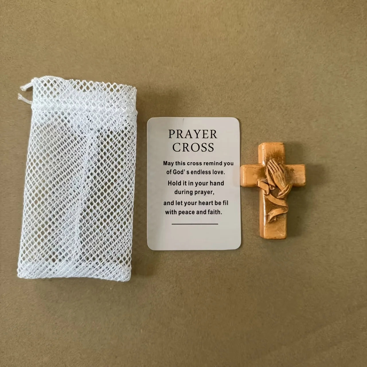 Resin 3D Pocket Prayer Cross with Holy Water Droplet Design & Prayer Card - Portable Christian Religious Gift,for Christ Symbol