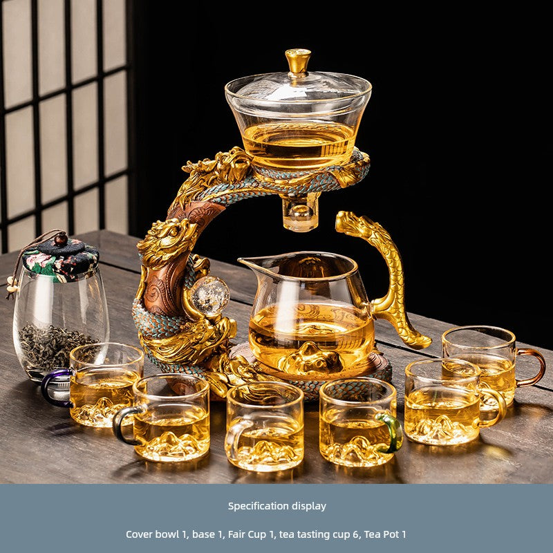 Longnian Glass Bean Bag Automatic Tea Set For Home High-End Teapot Office Reception Kung Fu Tea Brewing Handy Gadget