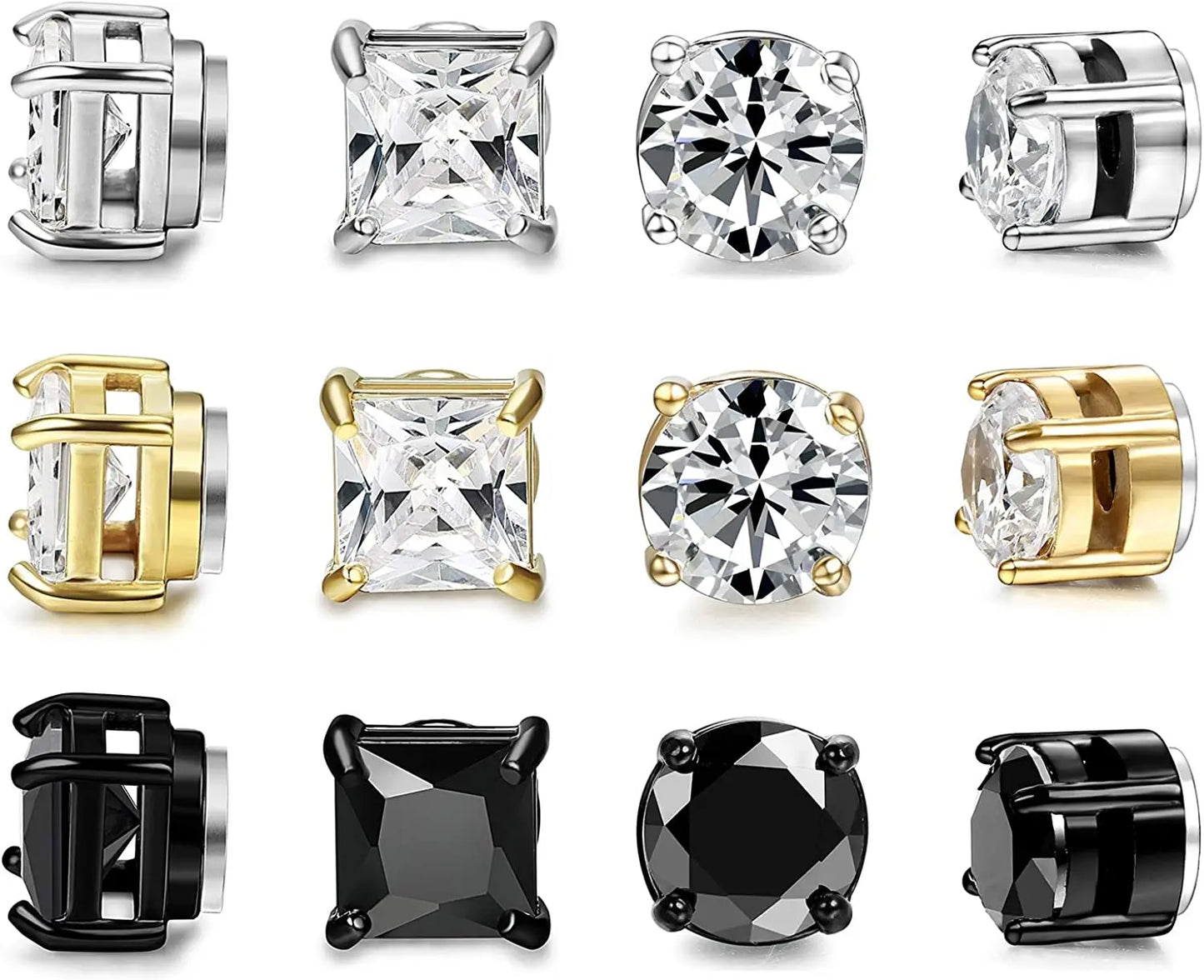 2PCS Non-pierced Magnetic Earrings for Men/ Women Magnet Ear Clips Ear Stud