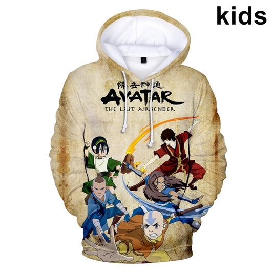 Cherub 2 thru adult Avatar Hoodie The Last Airbender 3D Print Hoodie Sweatshirt