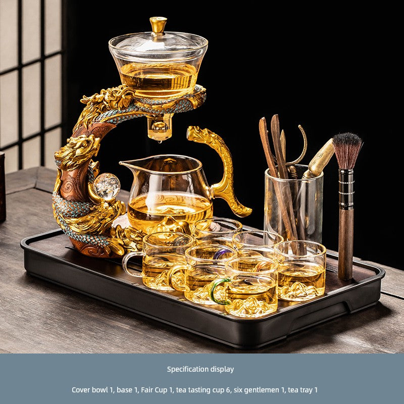 Longnian Glass Bean Bag Automatic Tea Set For Home High-End Teapot Office Reception Kung Fu Tea Brewing Handy Gadget