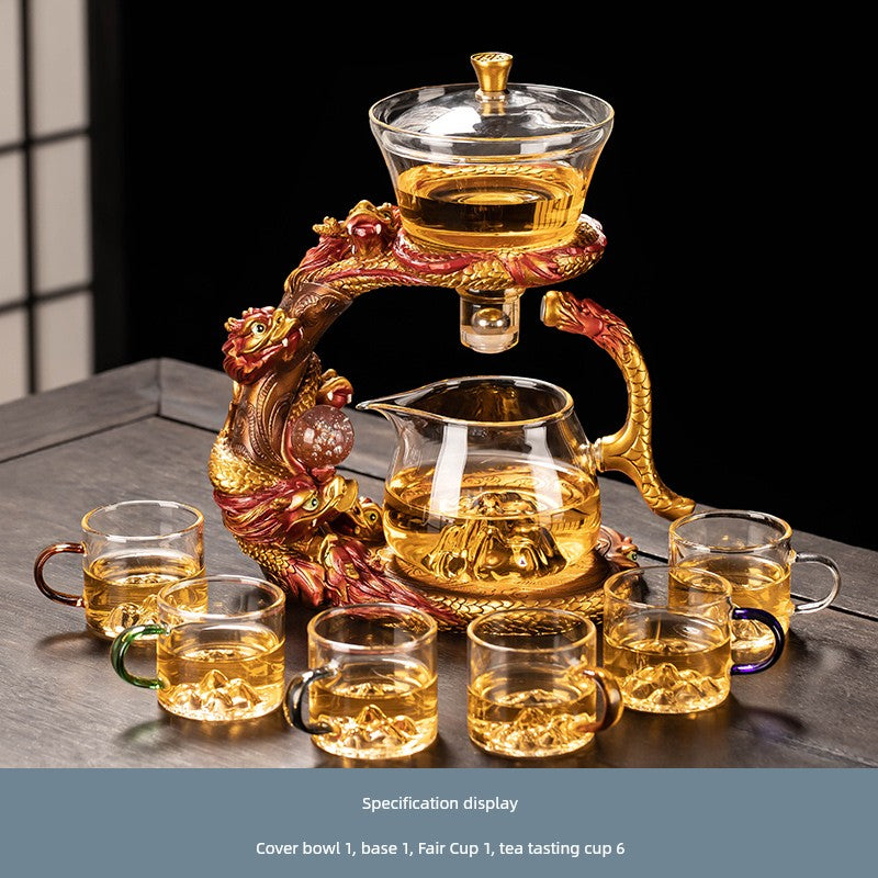 Longnian Glass Bean Bag Automatic Tea Set For Home High-End Teapot Office Reception Kung Fu Tea Brewing Handy Gadget