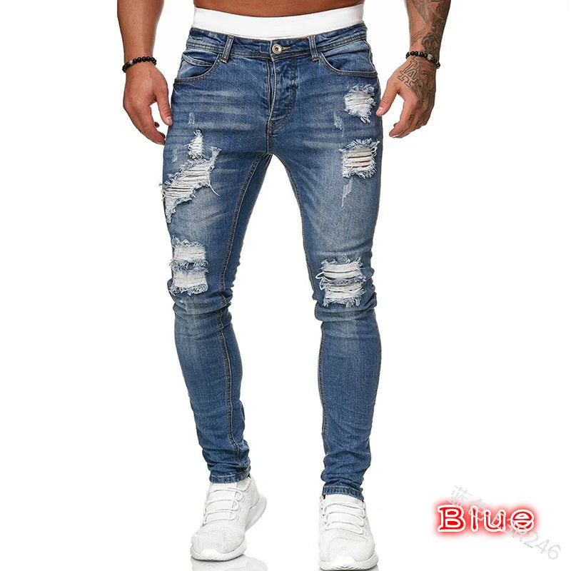 Mens Black Jeans Slim Fit Quality Gray Casual Male Jeans Pants Skinny Fit Men Pants Hip Hop Urbanwear Cotton Denim Trousers