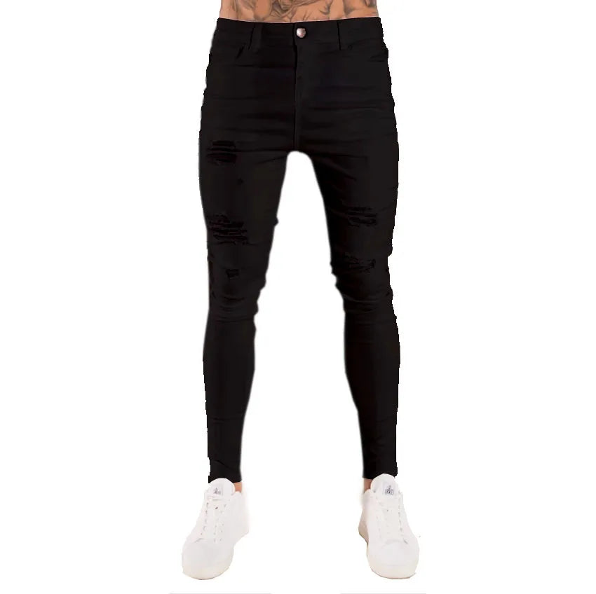 Mens Black Jeans Slim Fit Quality Gray Casual Male Jeans Pants Skinny Fit Men Pants Hip Hop Urbanwear Cotton Denim Trousers