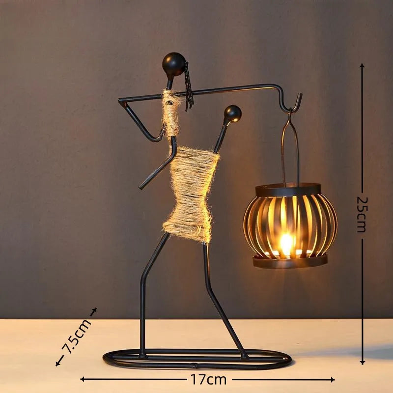 Candlestick Holders Hot Sale French Metal Candlestick Abstract(Afro)Character Sculpture Handmade Decors