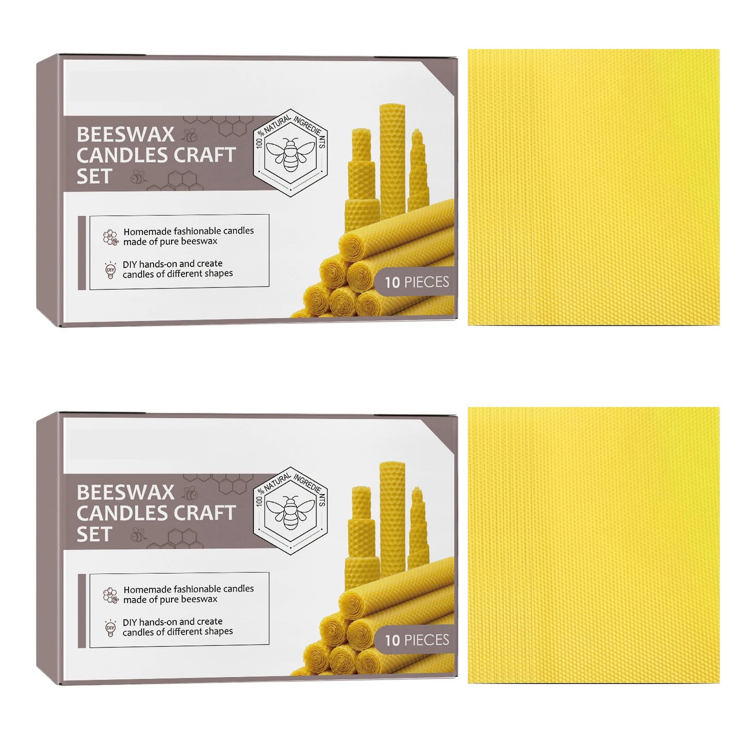 10pcs Natural Beeswax Candles Handmade No Additives Luxury High-end Candles For Candlelight Dinner Wedding Ceremony