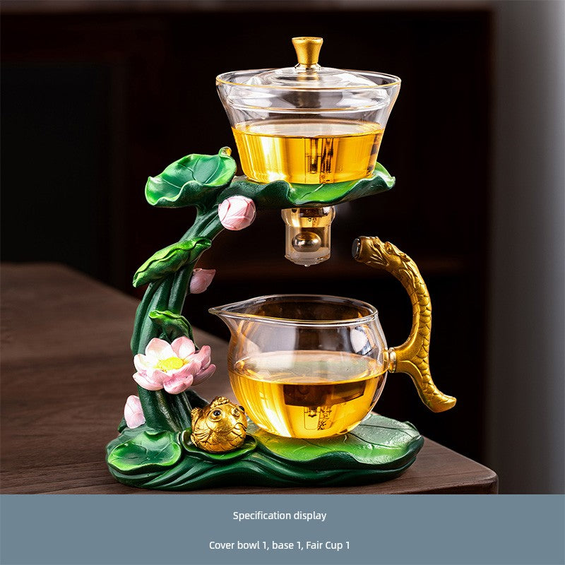 Longnian Glass Bean Bag Automatic Tea Set For Home High-End Teapot Office Reception Kung Fu Tea Brewing Handy Gadget