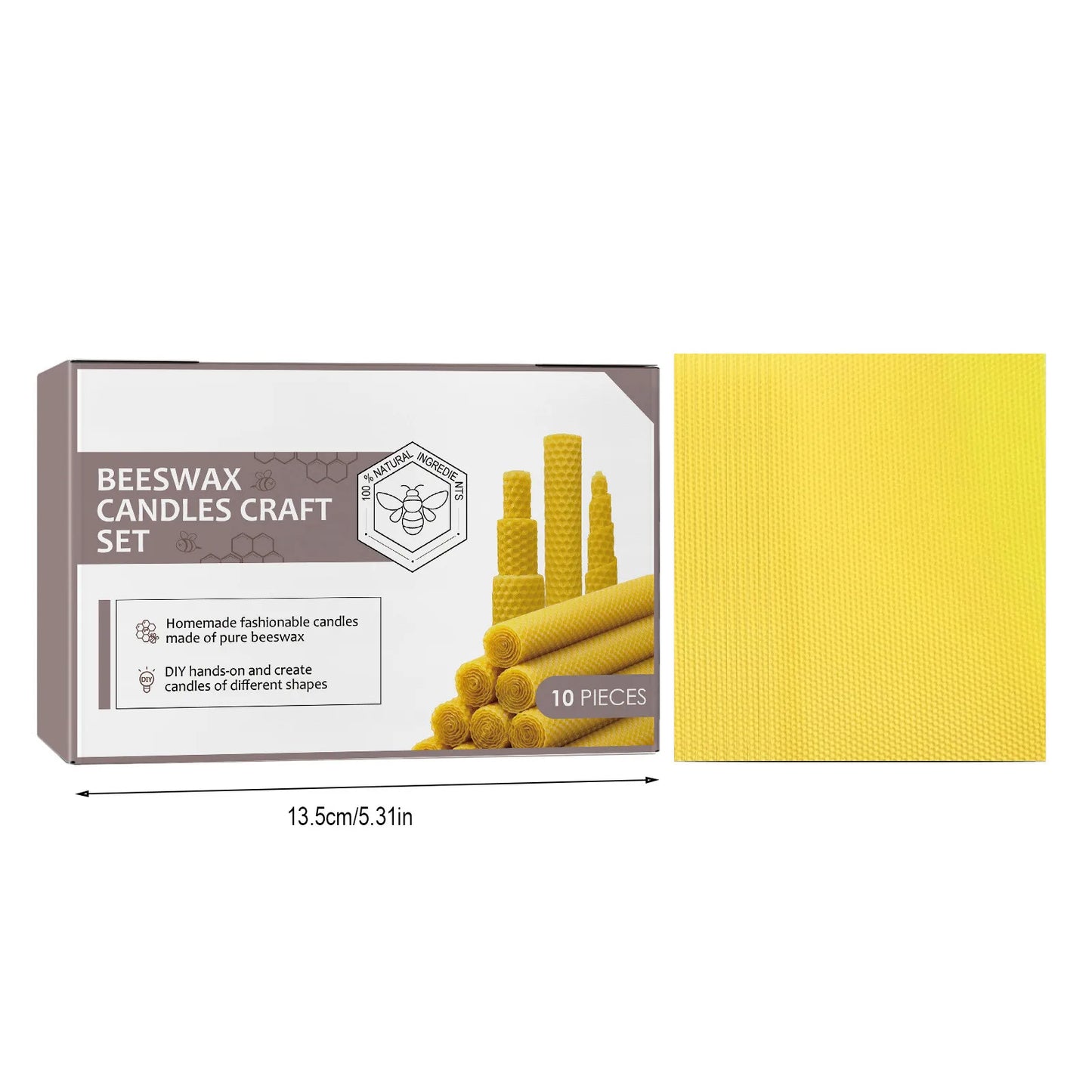 10pcs Bees Wax Candle Taper Candles Handmade Honeycomb Cotton Wick Luxury Premium Beeswax Decorative Candles Taper Crafts