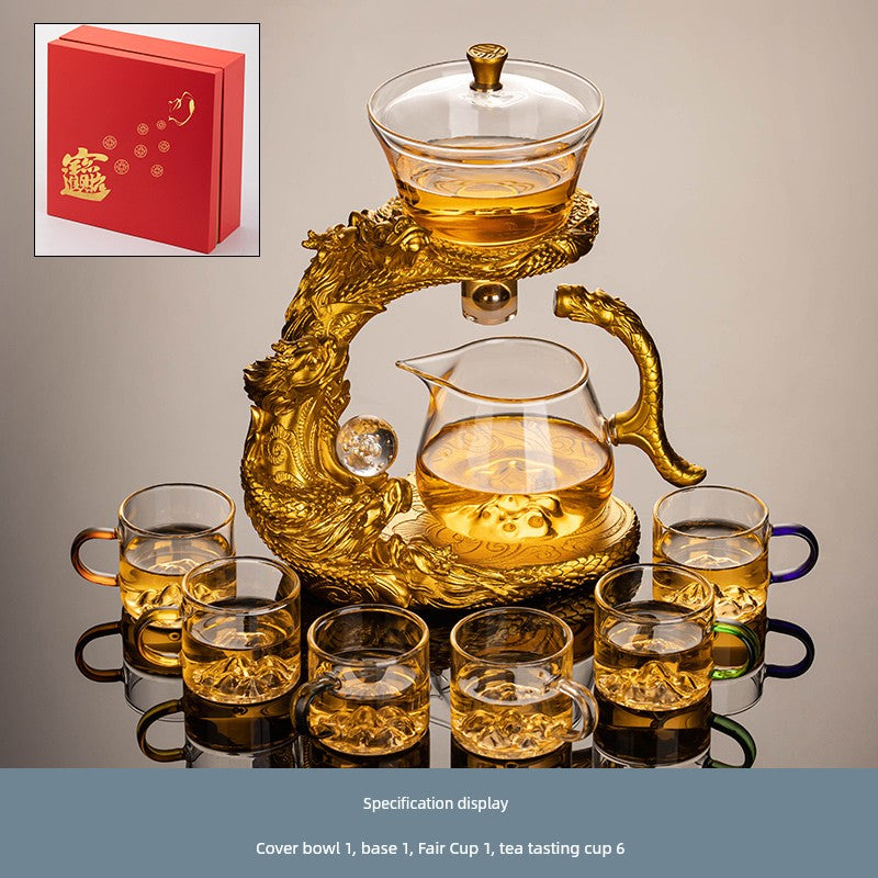 Longnian Glass Bean Bag Automatic Tea Set For Home High-End Teapot Office Reception Kung Fu Tea Brewing Handy Gadget