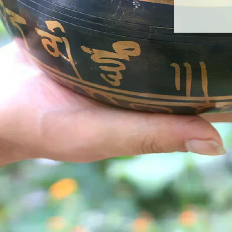Buddha Sound Bowl Tibetan Bell Yoga Meditation Bowl Metal Singing Bowl Striker Chanting Bowl Brass Chime Handicraft Music