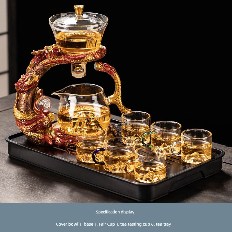 Longnian Glass Bean Bag Automatic Tea Set For Home High-End Teapot Office Reception Kung Fu Tea Brewing Handy Gadget