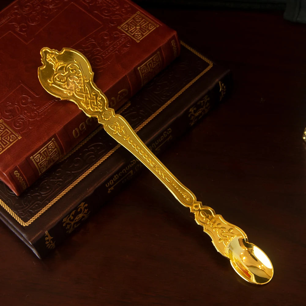 HTISOK New 2026 Eastern Orthodox Holy Oil Ritual Supplies Gold Plated Metal Utensils Corpus Christi Plates Mass Supplies SetGift