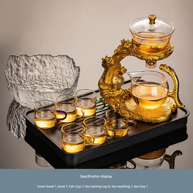 Longnian Glass Bean Bag Automatic Tea Set For Home High-End Teapot Office Reception Kung Fu Tea Brewing Handy Gadget