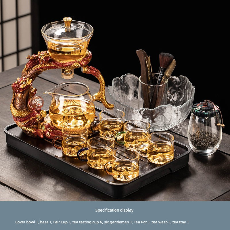 Longnian Glass Bean Bag Automatic Tea Set For Home High-End Teapot Office Reception Kung Fu Tea Brewing Handy Gadget