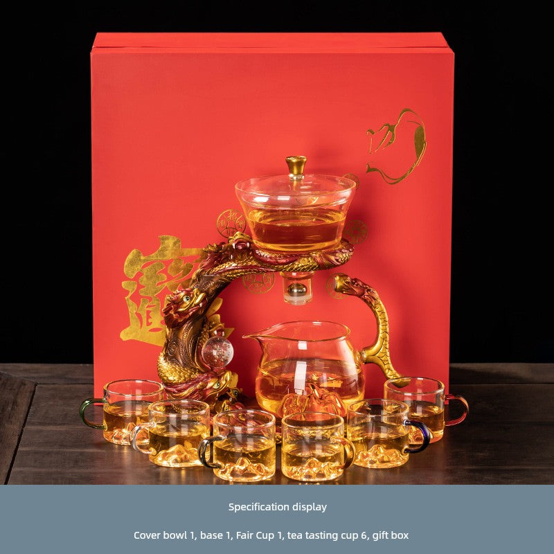 Longnian Glass Bean Bag Automatic Tea Set For Home High-End Teapot Office Reception Kung Fu Tea Brewing Handy Gadget