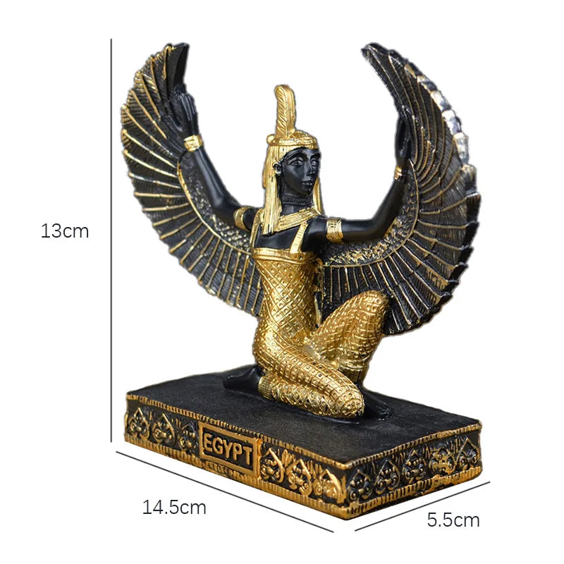 Ancient Egypt Isis Statue Egyptian Magic Marriage Goddess Figurines Resin Pyramid Obelisk Sculpture Crafts Home Decortion