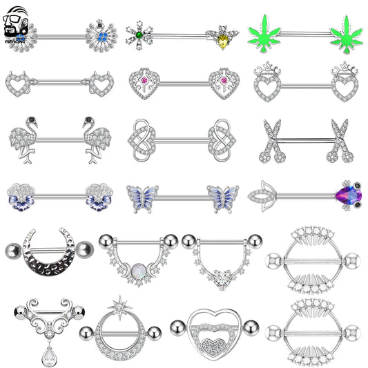 2pcs Titanium Stainless Accessorize Nipple Rings /Body Jewelry