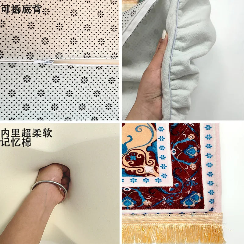 8CM Extra Thick Prayer Rug, Large Non-Slip Velvet Carpet for Living Room, Super Soft Prostration Mat for Muslim, Home Decor Gift