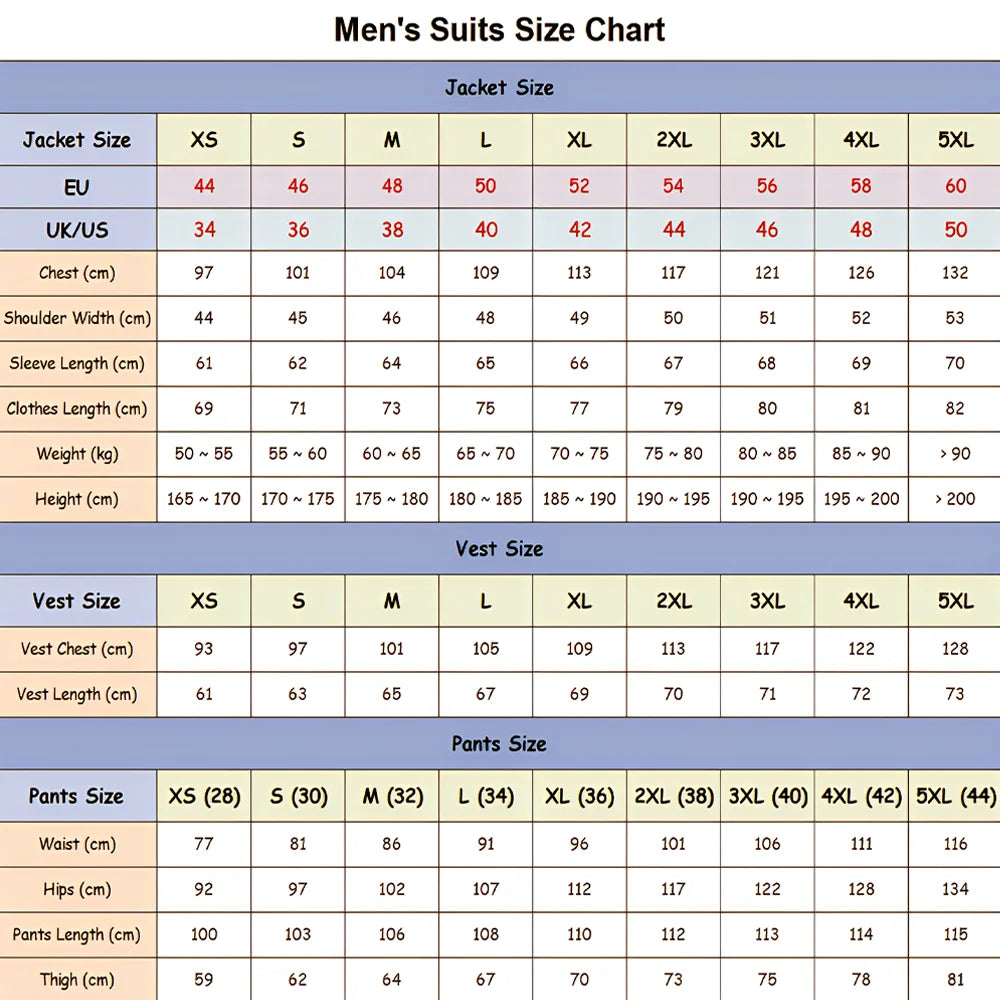 Cherub Men’s White or Multicolor Tuxedo 3pcs Suit for Groom Jacket Vest Pants Formal Wear for Wedding Prom Luxury Dinner Set Custom Gift for Boys