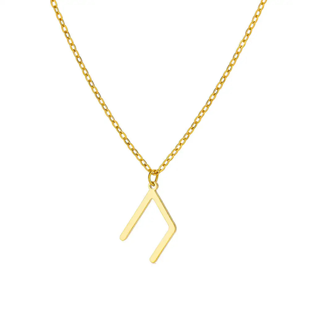 Spiritual Rune Layering Necklace Elder Futhark Runes Feminine Delicate Norse Runic Pendants Minimalist Jewelry for Women