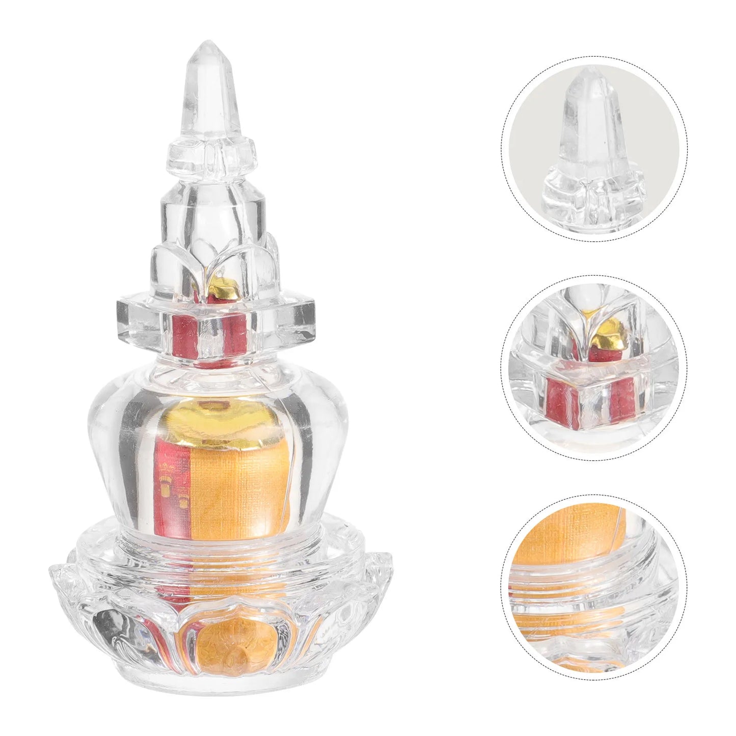 Acrylic Pagoda Offering Tower Statue Decorative Small Buddhist Sculpture Home Office Decoration Pagoda Tower Statue