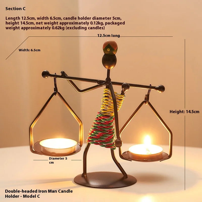 Candle Holder Light Luxury Table Decoration Candle Iron Home Spiritual / Romantic Safe Metal Candle Holder Knick-knack Props