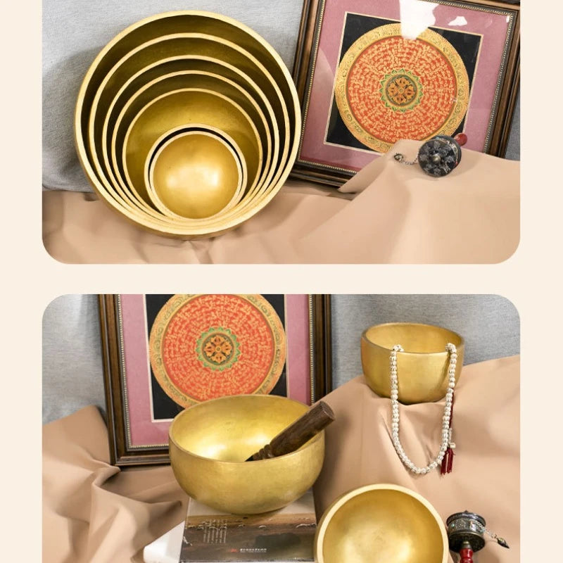 Nepalese Handmade Singing Bowls Yoga Tibet Buddha Meditation Healing Sound Therapy Copper Bowl Percussion Musical Instruments