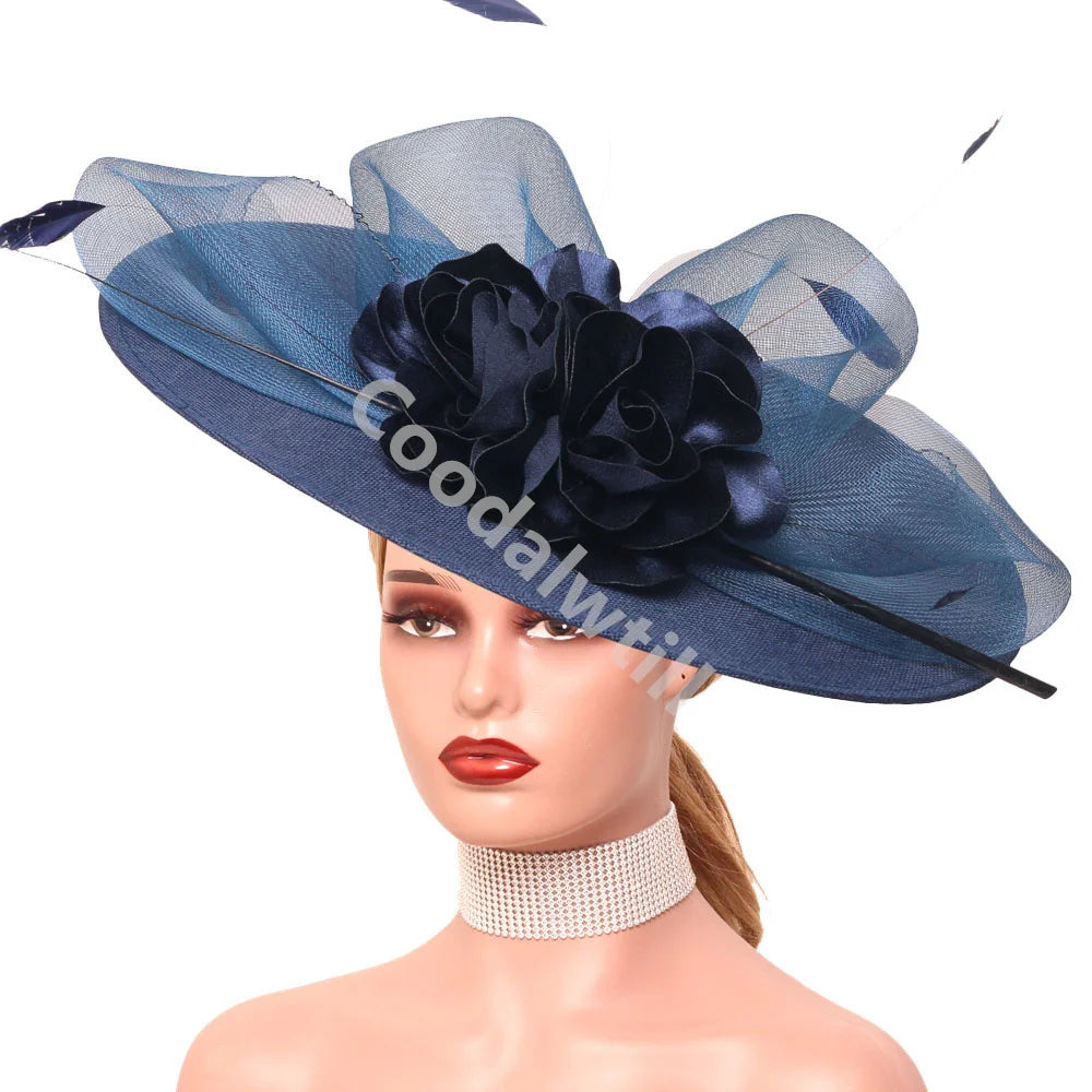 Cherub Women Elegant Royal Ascot Sunday's Best Big Fascinator Hat Church/Wedding Flower Ladies Headpiece Cocktail Party