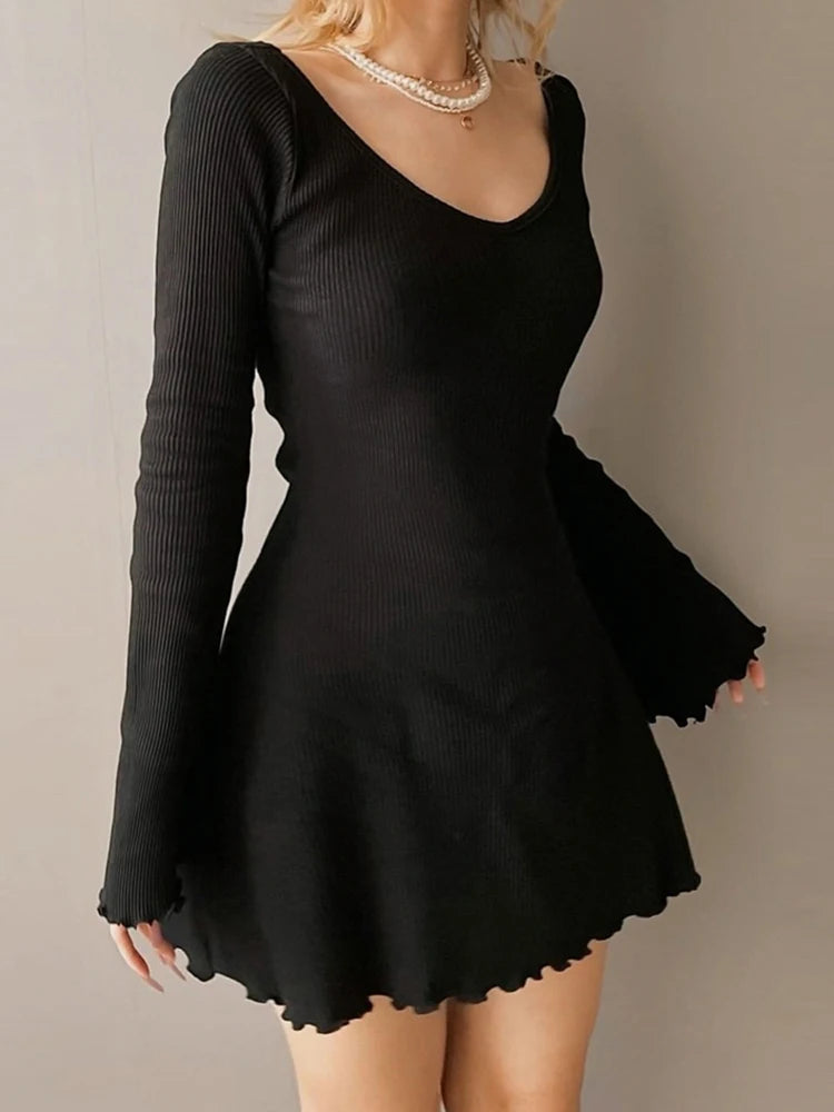 Cherub Short long Sleeve Knitting Elegant Dress For Women/ Spring & Fall
