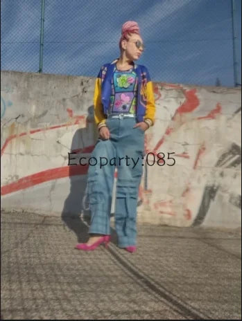 Fashionable Women Denim Trousers Solid Color Versatile Multi-pocket Casual Pants Large Size High Waist Jeans For Female 2025 New