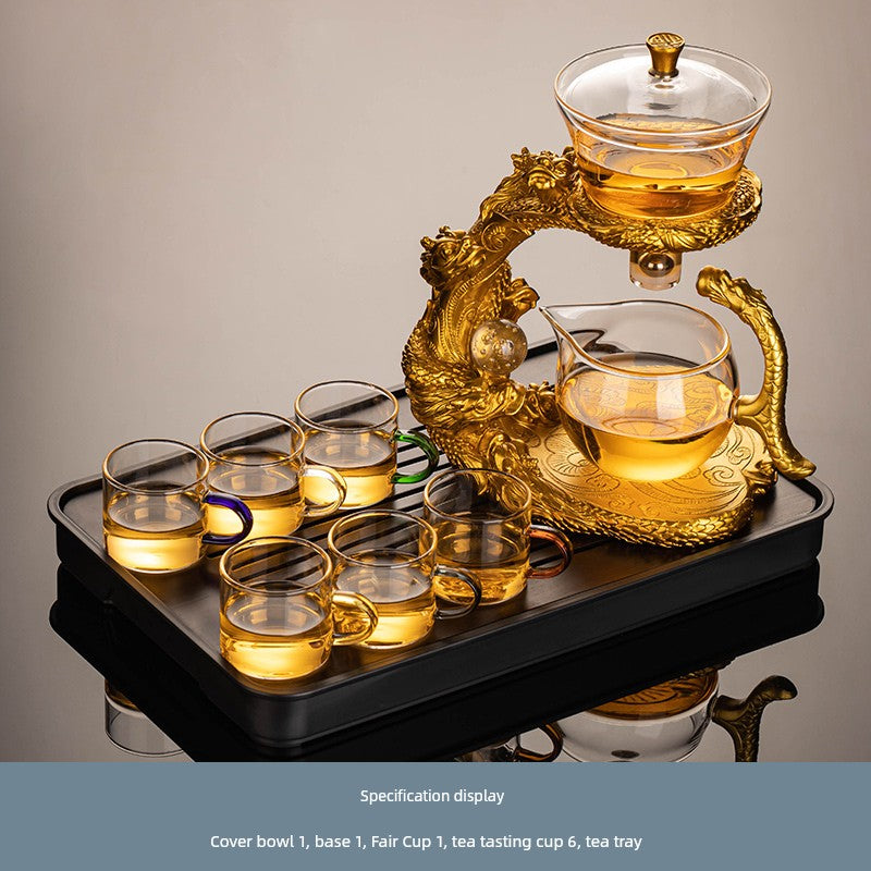 Longnian Glass Bean Bag Automatic Tea Set For Home High-End Teapot Office Reception Kung Fu Tea Brewing Handy Gadget