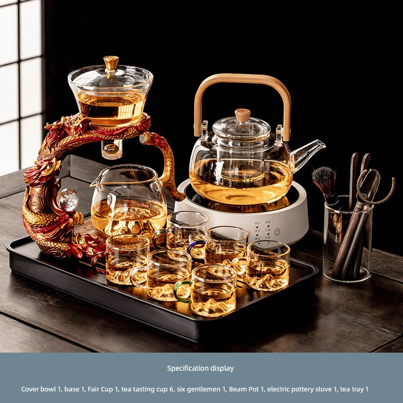 Longnian Glass Bean Bag Automatic Tea Set For Home High-End Teapot Office Reception Kung Fu Tea Brewing Handy Gadget