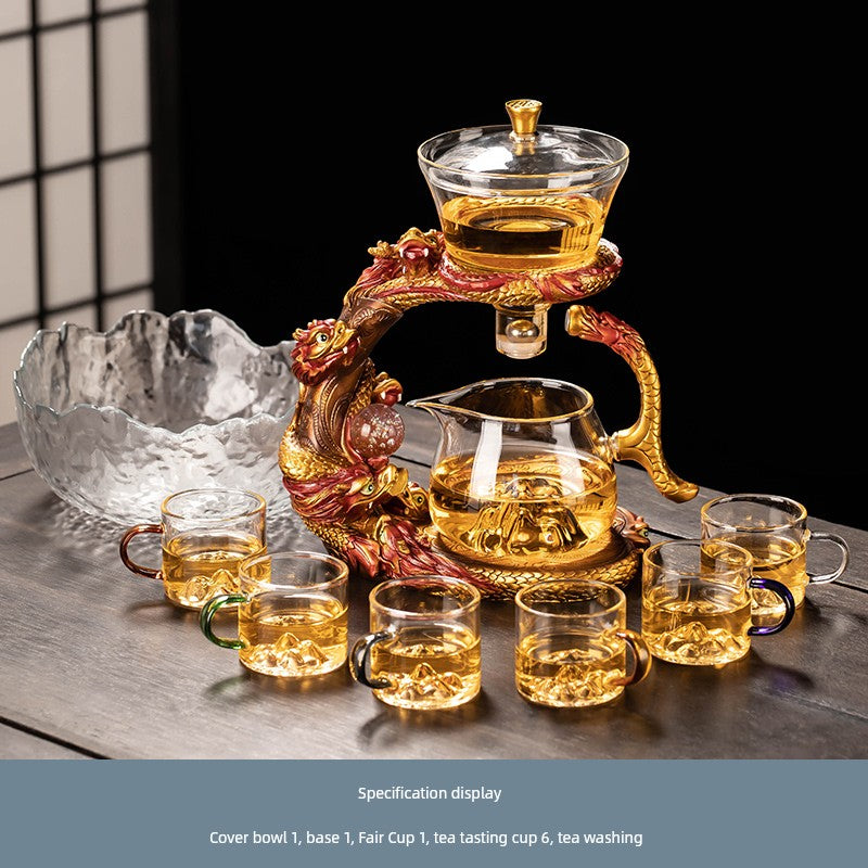 Longnian Glass Bean Bag Automatic Tea Set For Home High-End Teapot Office Reception Kung Fu Tea Brewing Handy Gadget