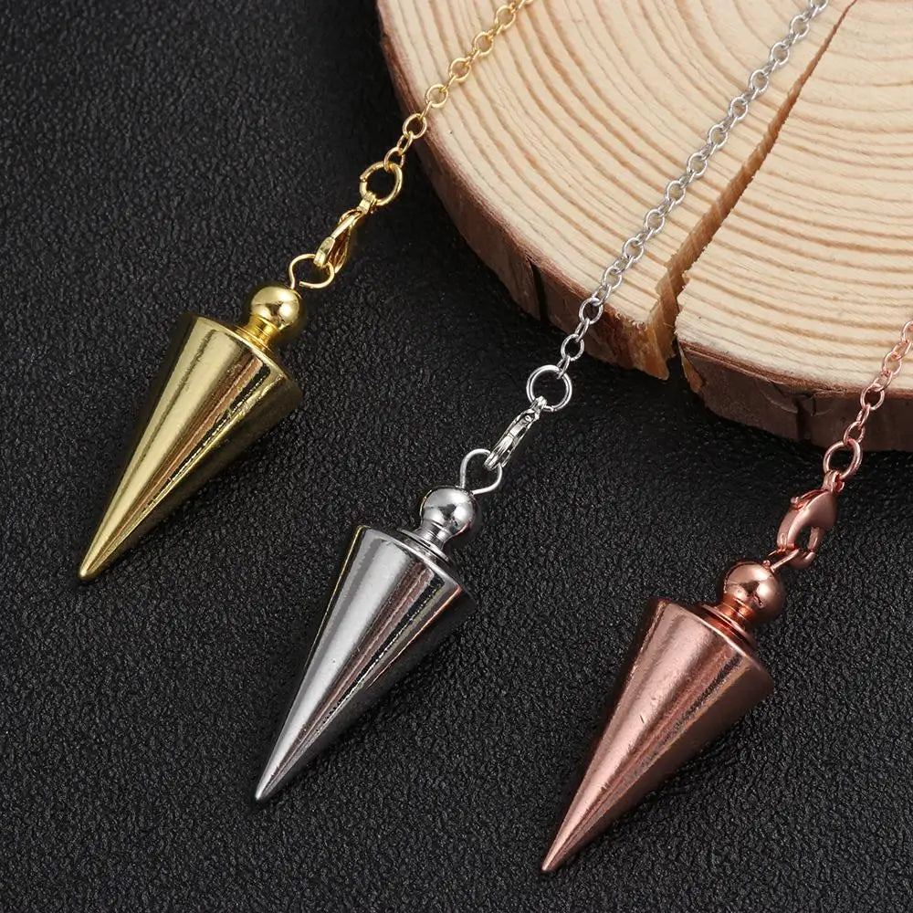 Cherub Cone Metal Pendulum for Wicca Antique Copper Gold-color Spiritual