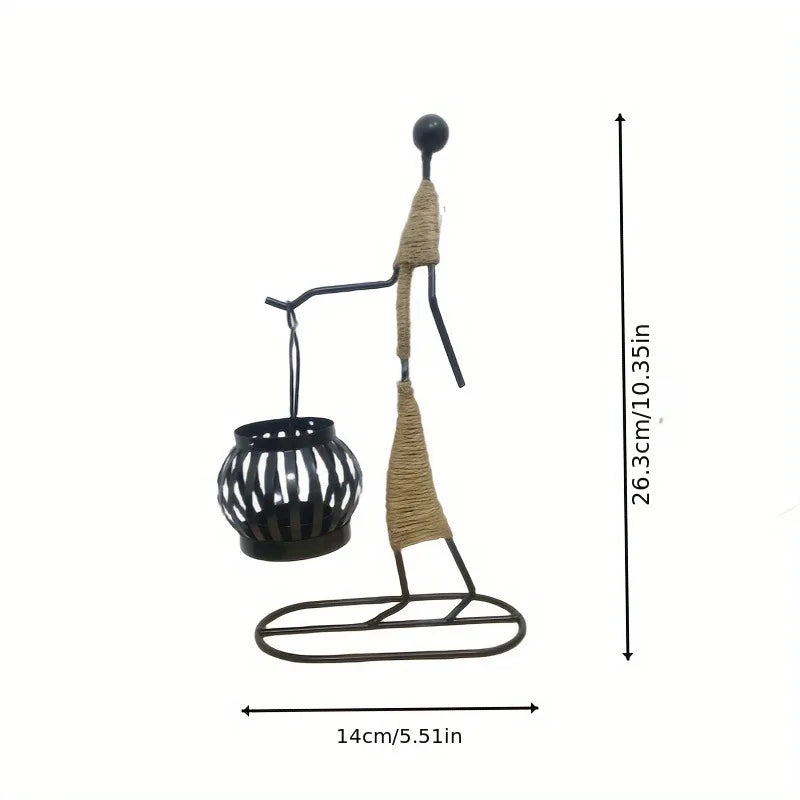 Candlestick Holders Hot Sale French Metal Candlestick Abstract(Afro)Character Sculpture Handmade Decors