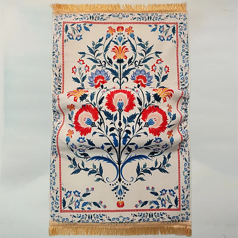 8CM Extra Thick Prayer Rug, Large Non-Slip Velvet Carpet for Living Room, Super Soft Prostration Mat for Muslim, Home Decor Gift