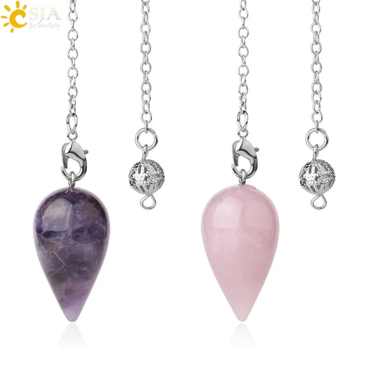 Cherub Water Drop Natural Stone Pendulum for Spiritual Divination
