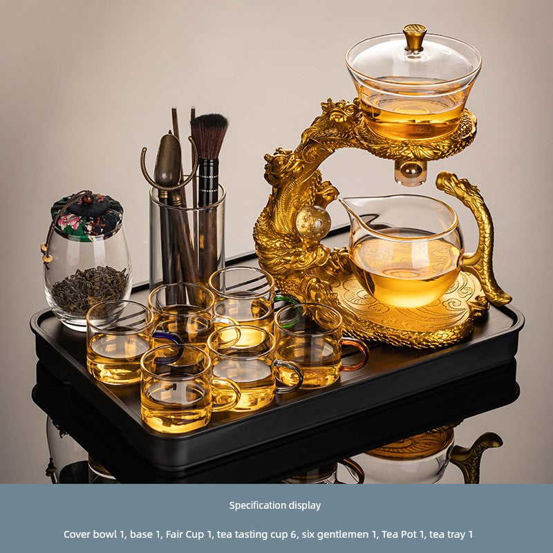 Longnian Glass Bean Bag Automatic Tea Set For Home High-End Teapot Office Reception Kung Fu Tea Brewing Handy Gadget