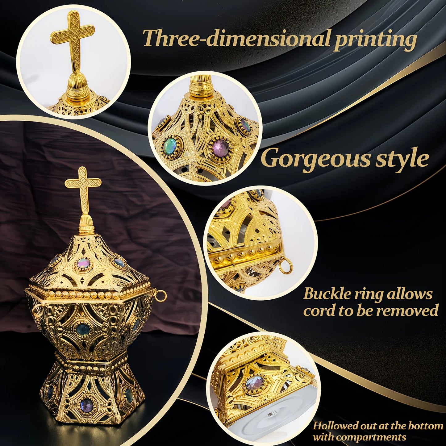 Luxurious suspended aromatherapy burner, meditation burner, suitable for aromatherapy, yoga, spa, home decoration