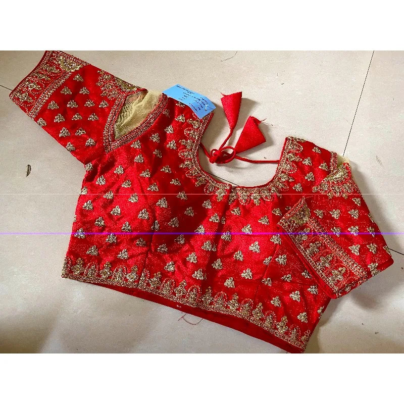 Indian Traditional Clothing for Women Tops Readymade Saree Sari Blouses Short Sleeve Crop Top India Choli Black Red