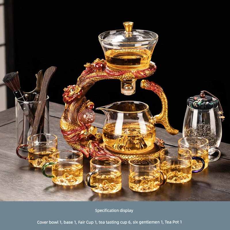 Longnian Glass Bean Bag Automatic Tea Set For Home High-End Teapot Office Reception Kung Fu Tea Brewing Handy Gadget
