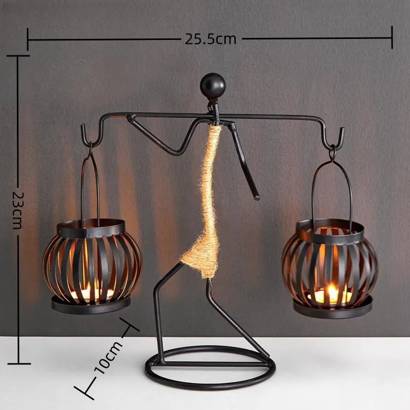 Candlestick Holders Hot Sale French Metal Candlestick Abstract(Afro)Character Sculpture Handmade Decors