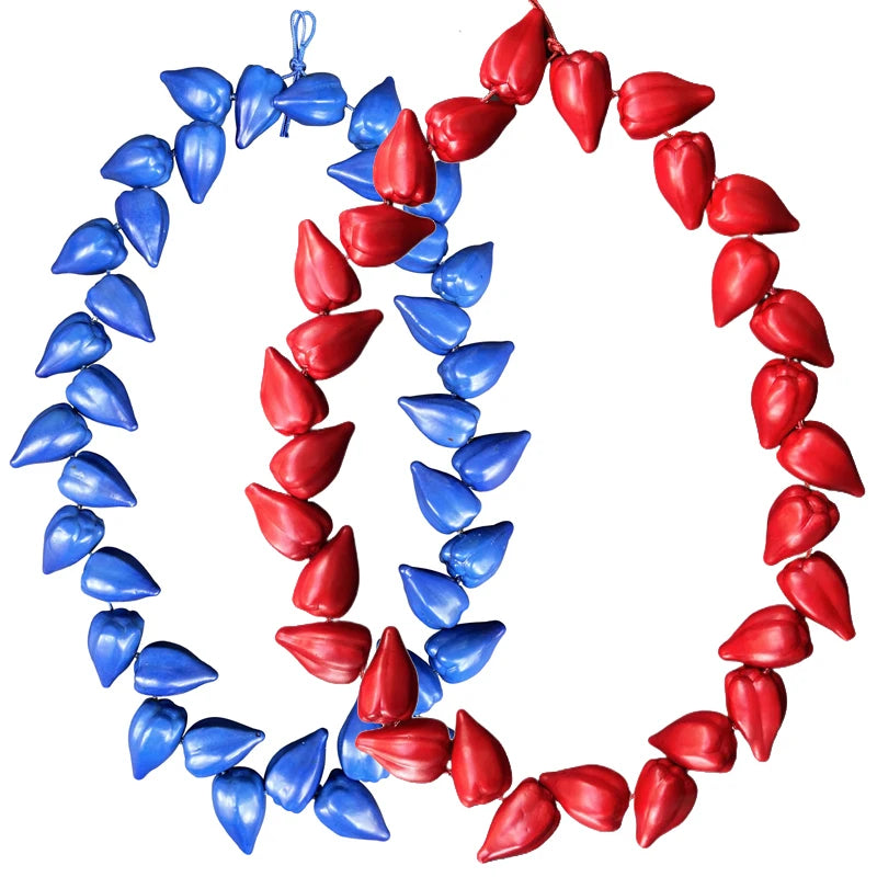 Men's Samoa JEY USO Blue Ula Fala Ceremonial Necklace Red Necklace Traditional Samoan Formal Occasion Accessory