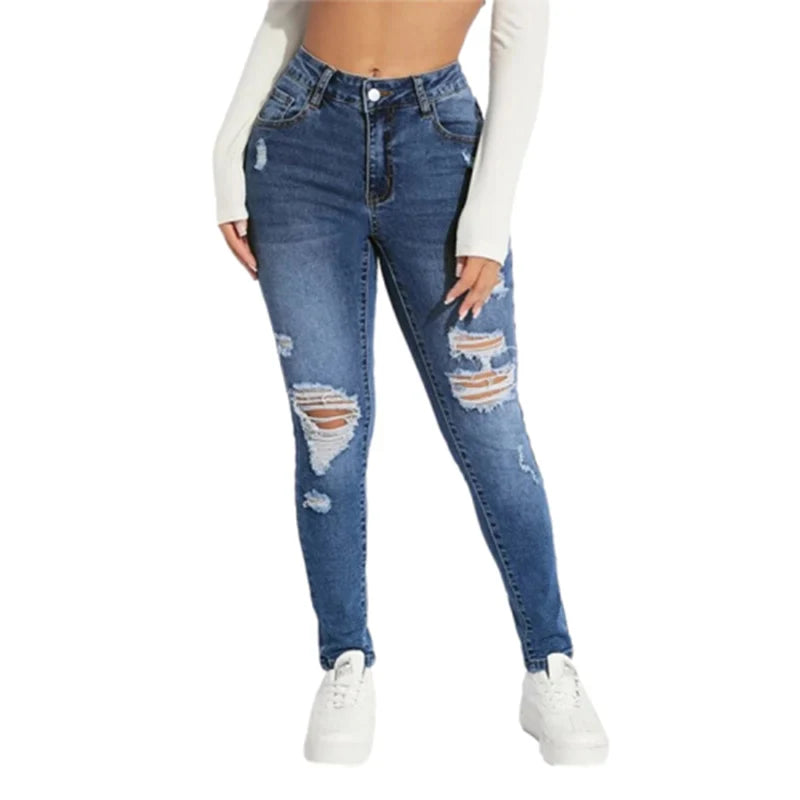 Cherub Fashion slit Pencil Jeans Women Denim Pants. Female Casual Urban anywhere Trousers 2024 Summer Trend Urbanwear