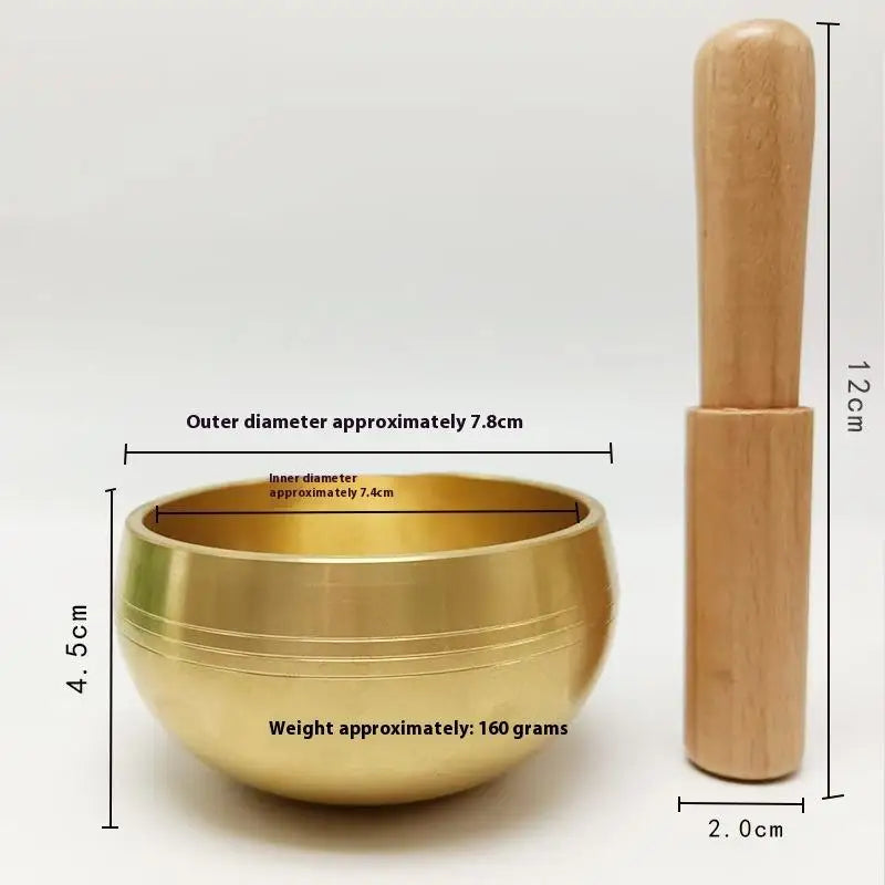 Brass Singing Bowl Sanskrit Yoga Meditation For Sound Handmade Healing Stress Relief Buddha Mindfulness Instrument
