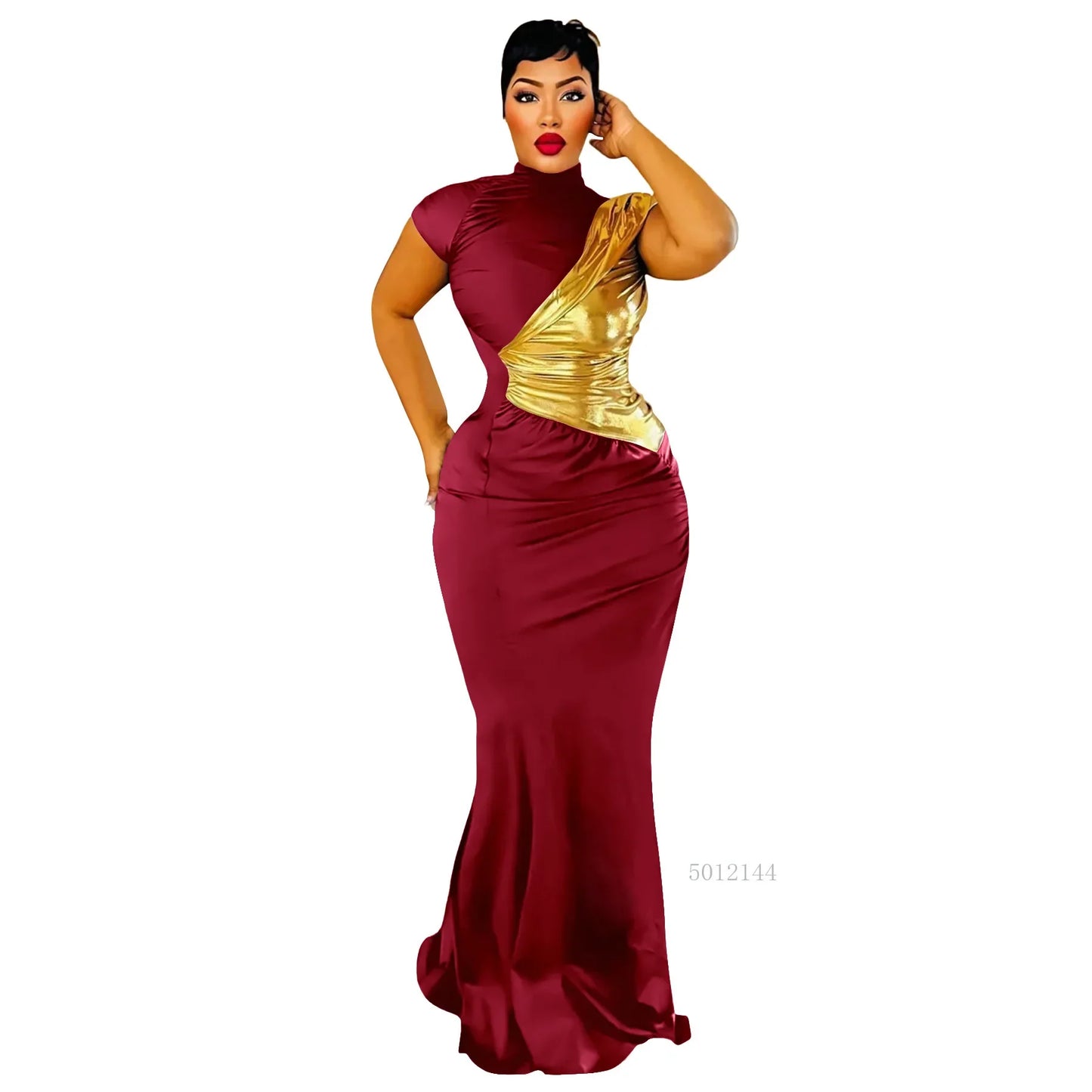 Elegant African Dashiki Maxi Dress for Women Short Sleeve Traditional Spring Summer Fairy Dream Clothing Ladies African Dresses