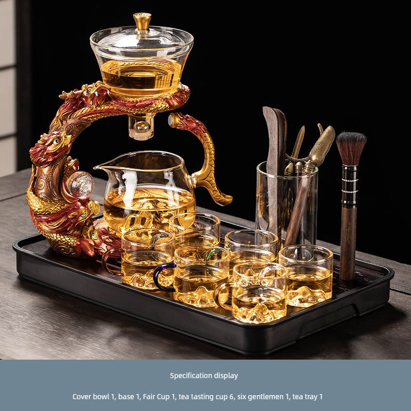Longnian Glass Bean Bag Automatic Tea Set For Home High-End Teapot Office Reception Kung Fu Tea Brewing Handy Gadget