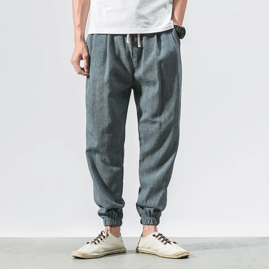 Cherub Cotton Linen Casual Harem Pants Joggers Man Summer Trousers